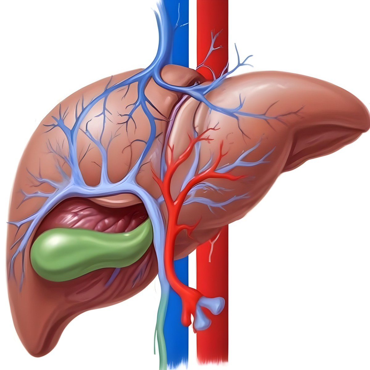 Digital Painting A Liver With Gallbladder And Veins Bold And Slim Lines Brush Strokes 34 C3be
