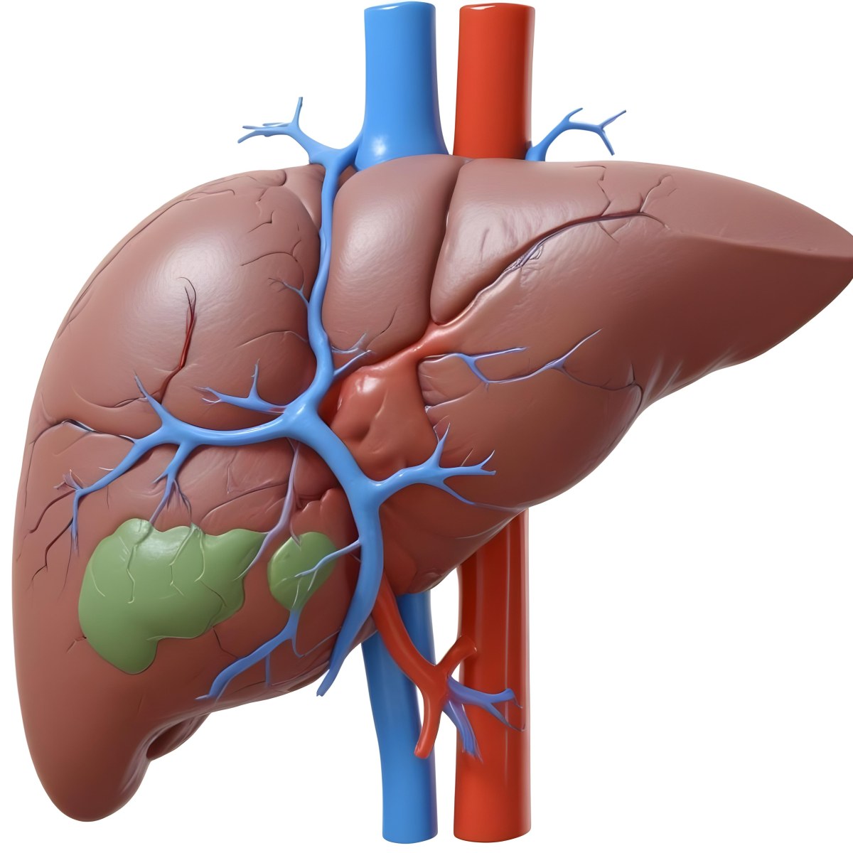 Digital Painting A Liver With Gallbladder And Veins Bold And Slim Lines Brush Strokes 5 1aab