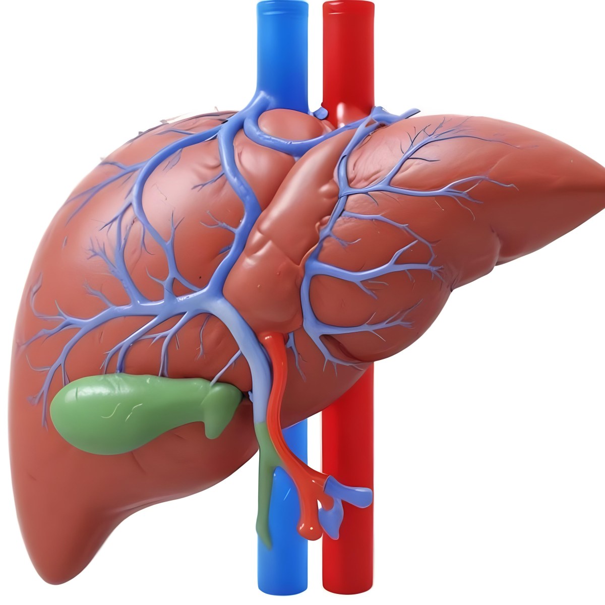 Digital Painting A Liver With Gallbladder And Veins Bold And Slim Lines Brush Strokes 7 5663