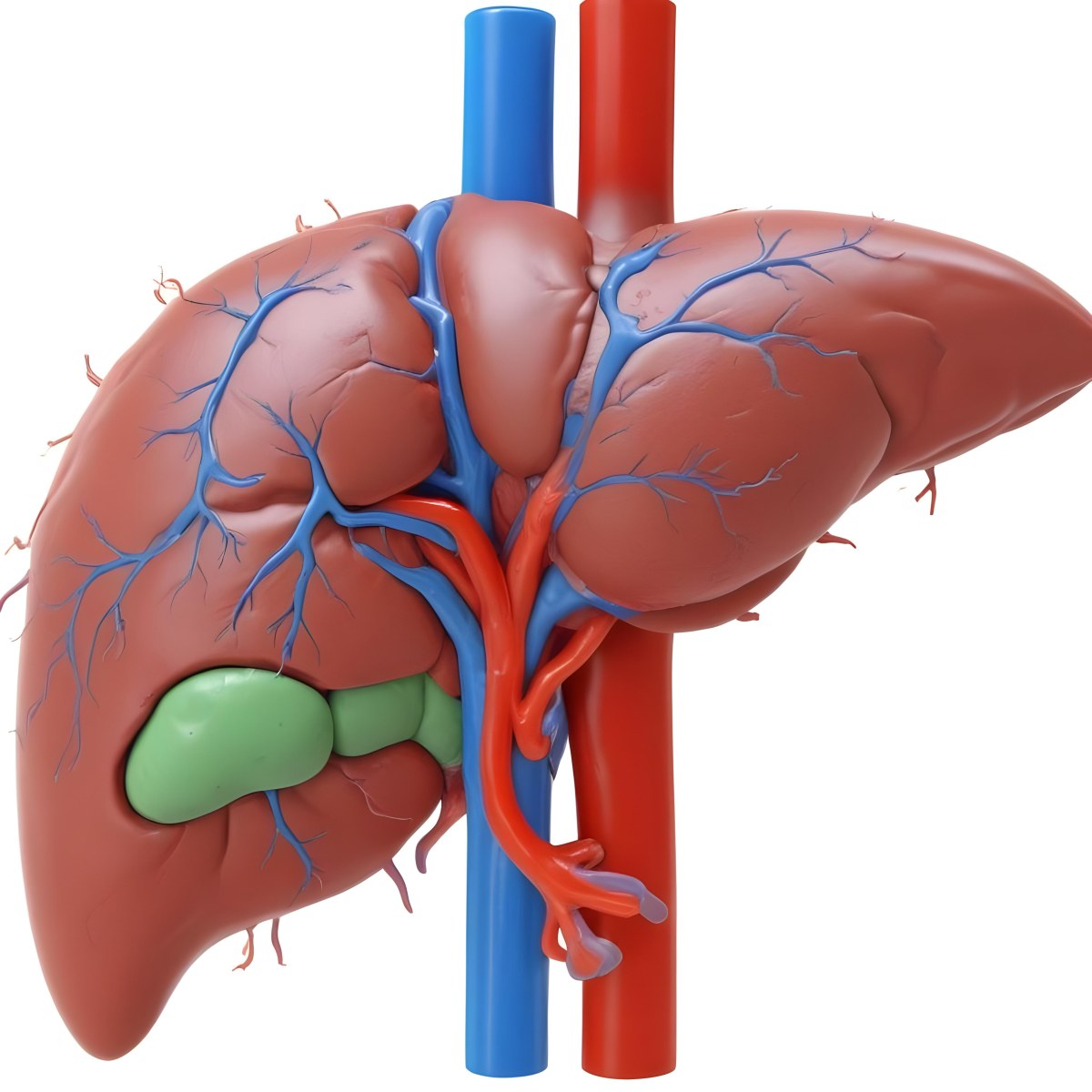 Digital Painting A Liver With Gallbladder And Veins Bold And Slim Lines Brush Strokes 9 4dab