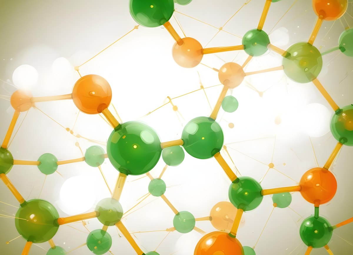 Digital Painting Abstract Molecular Structure