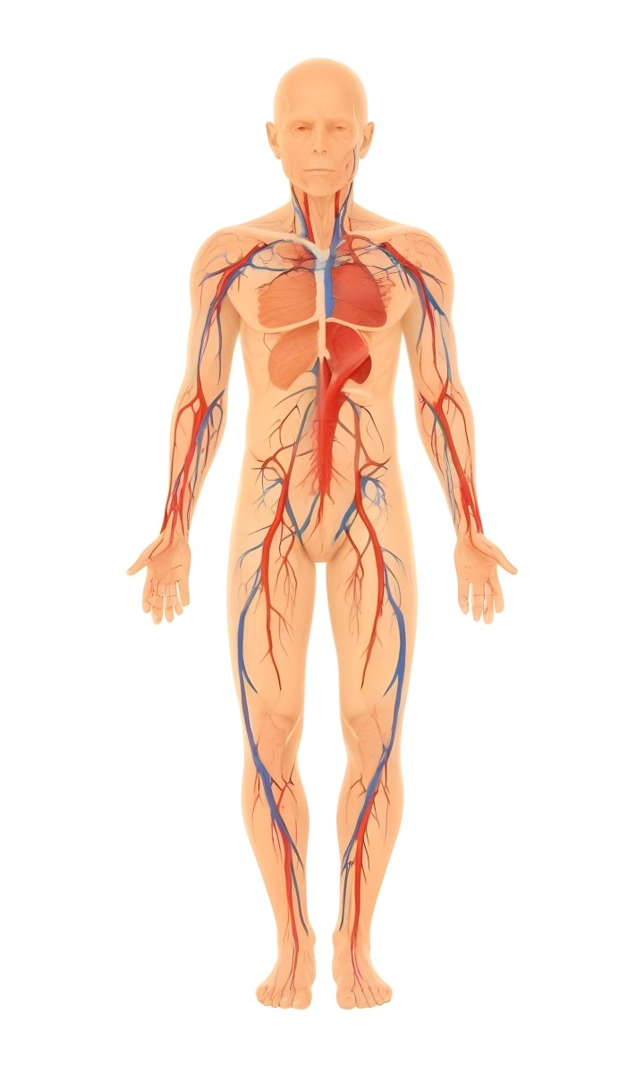 Digital Painting Human Body With Veins And Arteries On A White Background Bold And Slim Lines Brush Strokes 76