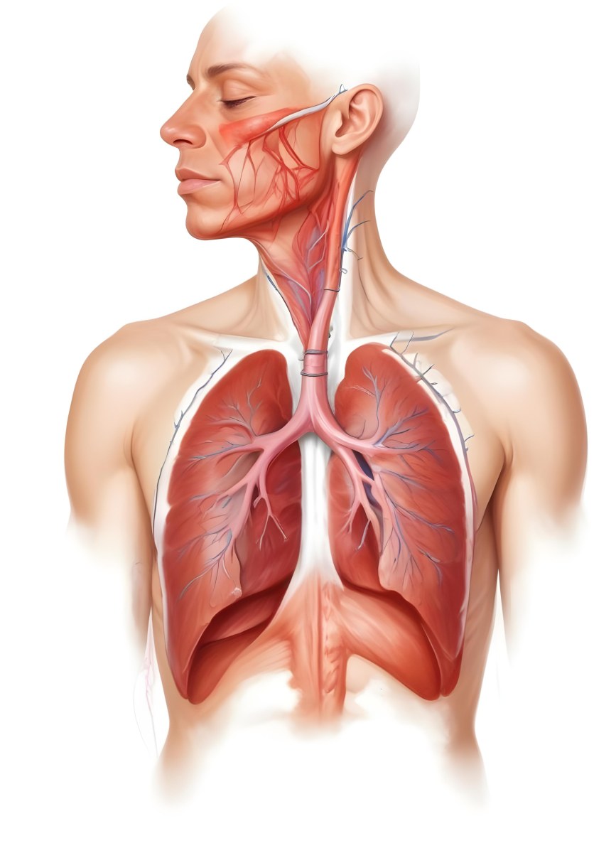 Digital Painting Human Respiratory System White