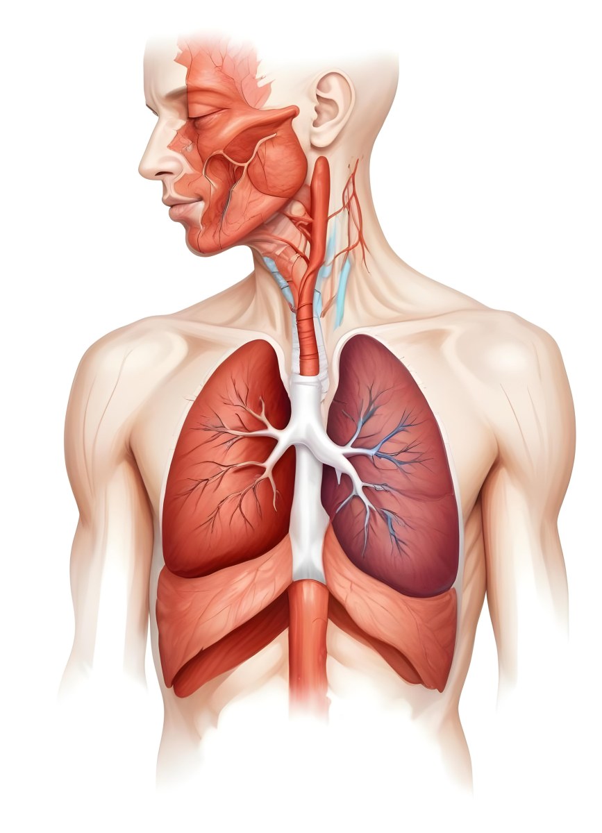 Digital Painting Human Respiratory System White Background Bold And Slim Lines Brush Strokes 13 9122