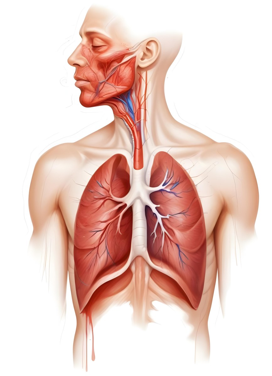 Digital Painting Human Respiratory System White Background Bold And Slim Lines Brush Strokes 17 F4e7