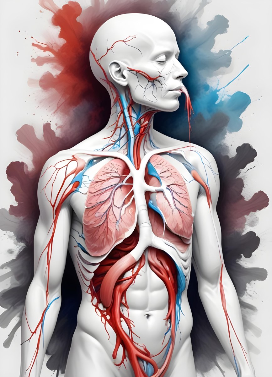 Digital Painting Human Respiratory System White Background Bold And Slim Lines Brush Strokes 20 37a7