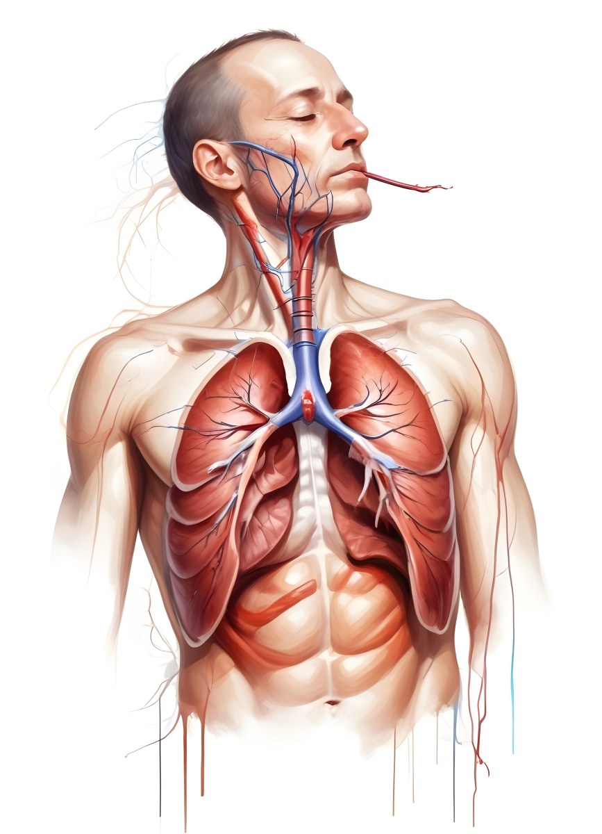 Digital Painting Human Respiratory System White Background Bold And Slim Lines Brush Strokes 4 F2b1