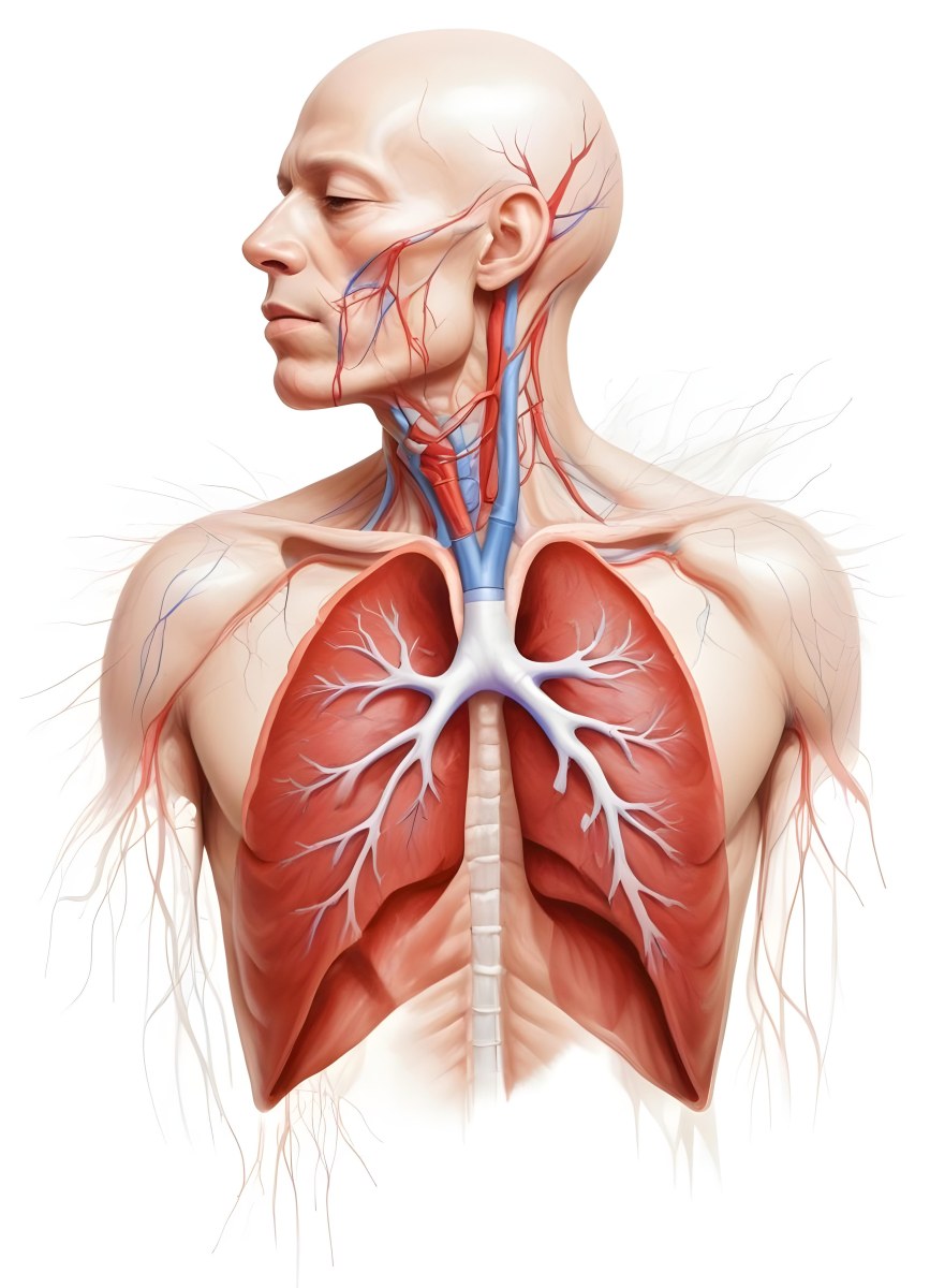 Digital Painting Human Respiratory System White Background Bold And Slim Lines Brush Strokes 6 3d10