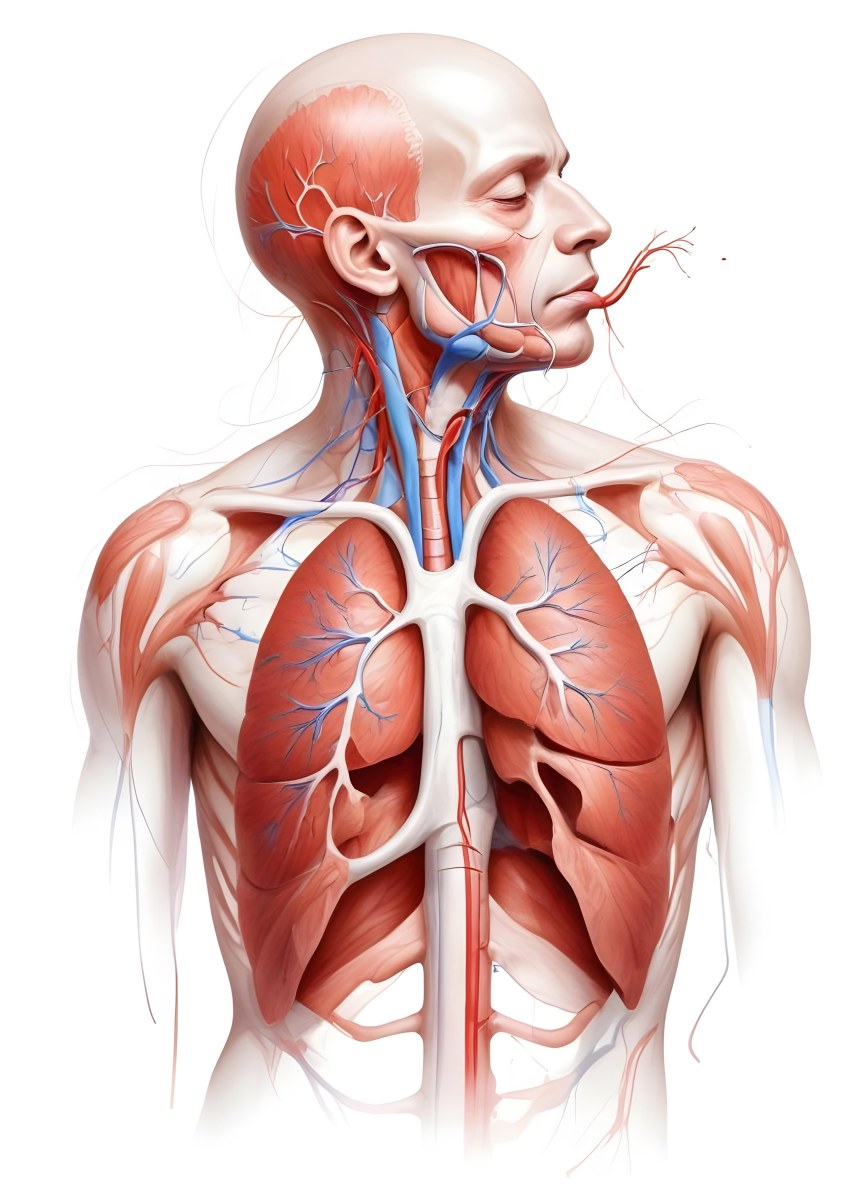 Digital Painting Human Respiratory System White Background Bold And Slim Lines Brush Strokes 8 Ef13