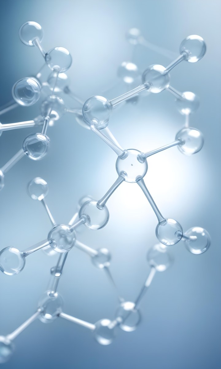 Molecular Structure With An Abstract Scientific Background Featuring Interconnected Molecules In Blue Tones 5 3be8