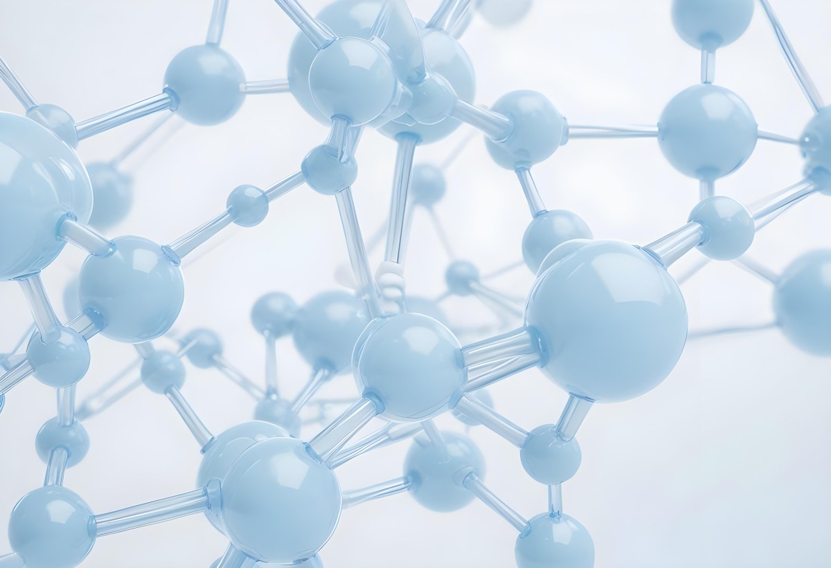 Oil Painting Molecular Structure With Interconnected Spheres Translucent Material Soft Lighting Light Blue And White Color Palette Scientific Or Medical Theme Clean And Minimalist Background Creative Extremely De 12 3d0f