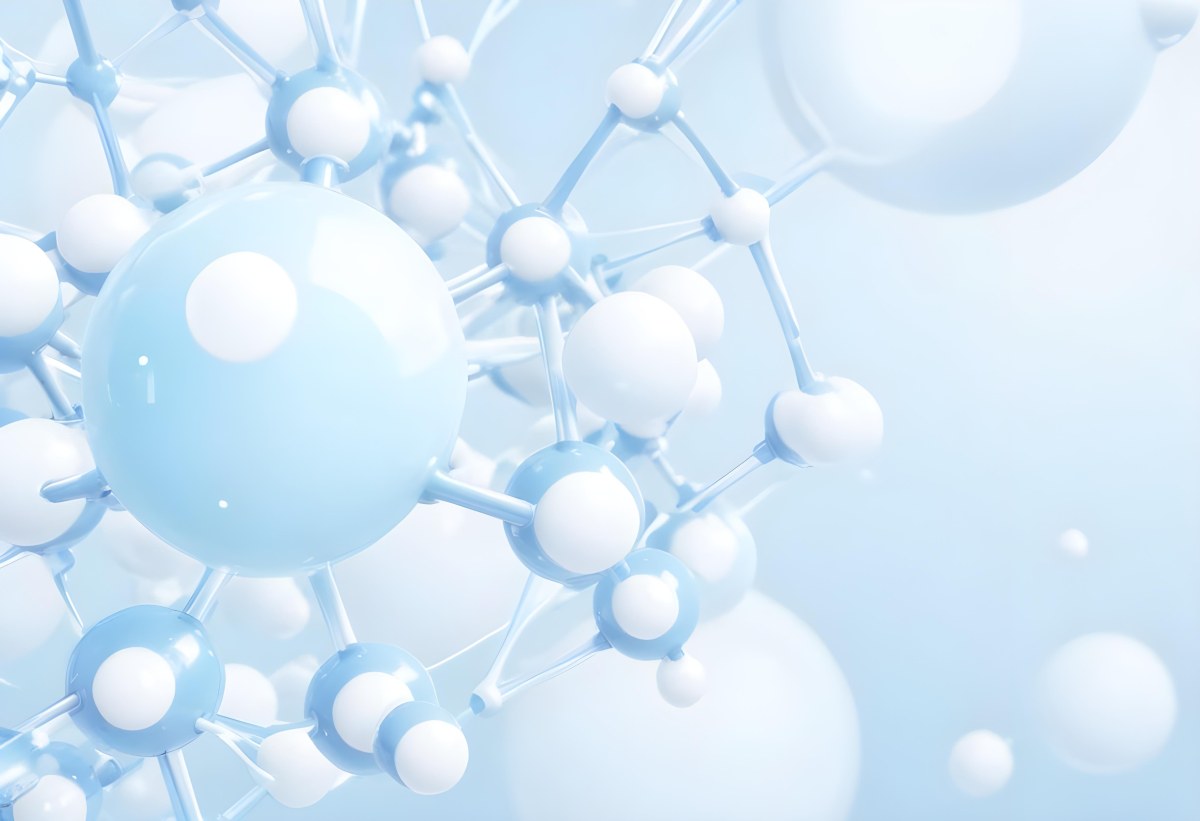 Oil Painting Molecular Structure With Interconnected Spheres Translucent Material Soft Lighting Light Blue And White Color Palette Scientific Or Medical Theme Clean And Minimalist Background Creative Extremely De 16 46a4