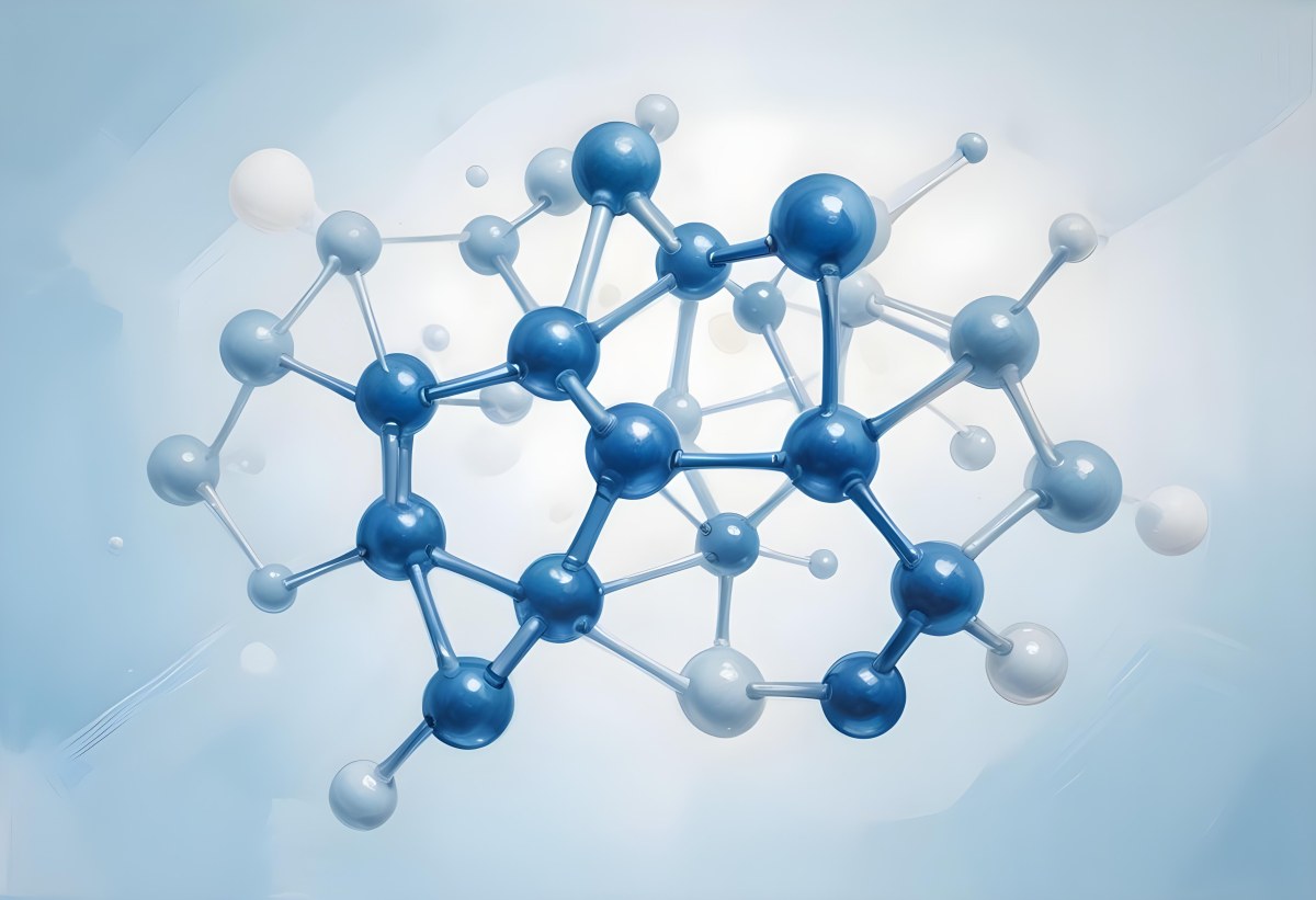 Oil Painting Molecular Structure With Interconnected Spheres Translucent Material Soft Lighting Light Blue And White Color Palette Scientific Or Medical Theme Clean And Minimalist Background Creative Extremely De 22 Cbcc
