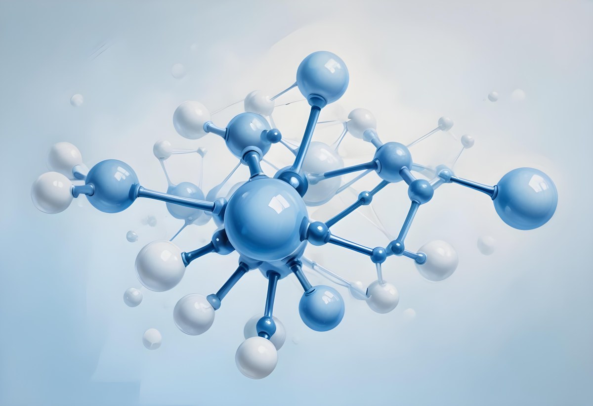 Oil Painting Molecular Structure With Interconnected Spheres Translucent Material Soft Lighting Light Blue And White Color Palette Scientific Or Medical Theme Clean And Minimalist Background Creative Extremely De 26 48d2