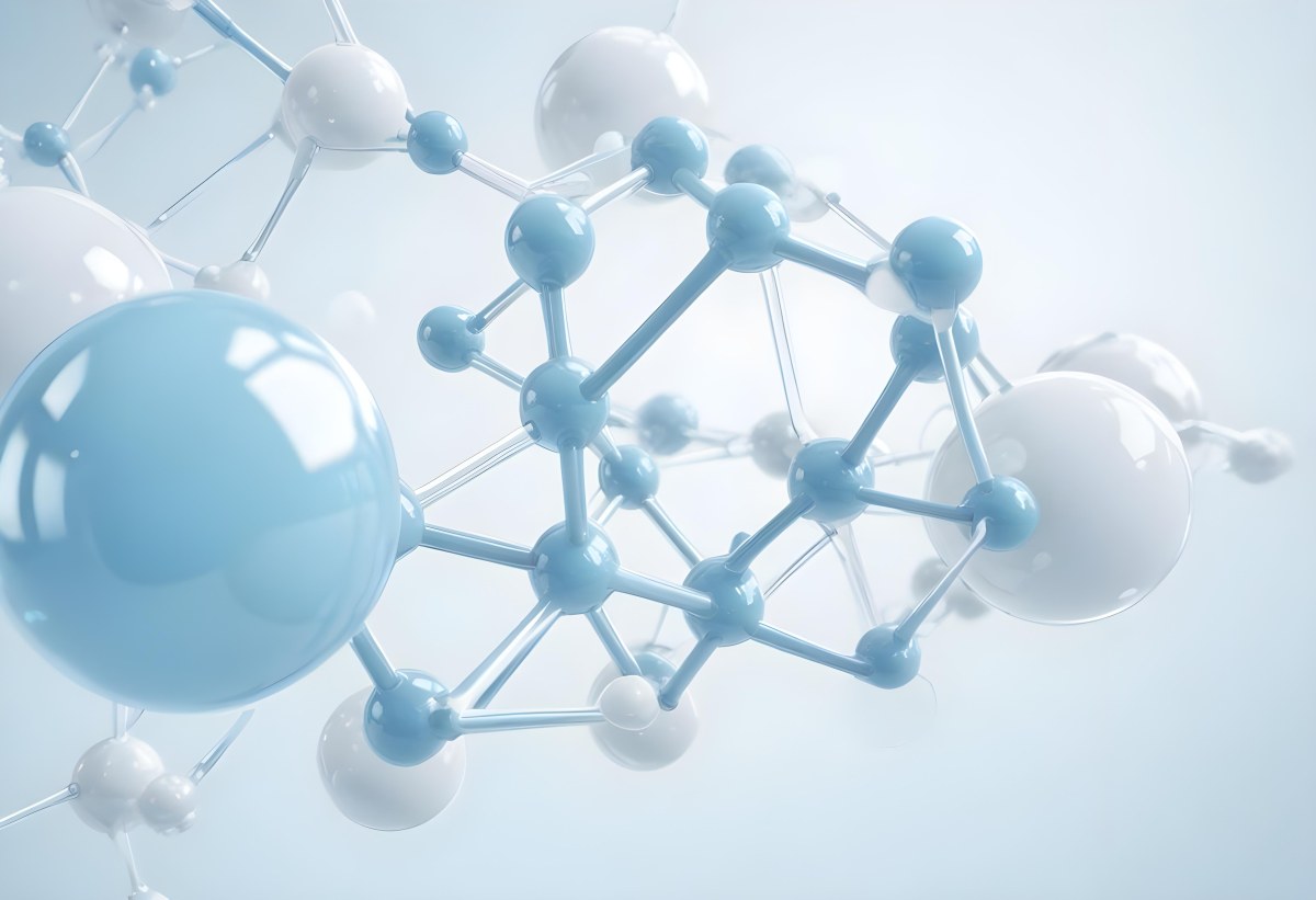 Oil Painting Molecular Structure With Interconnected Spheres Translucent Material Soft Lighting Light Blue And White Color Palette Scientific Or Medical Theme Clean And Minimalist Background Creative Extremely De 58 5f6f