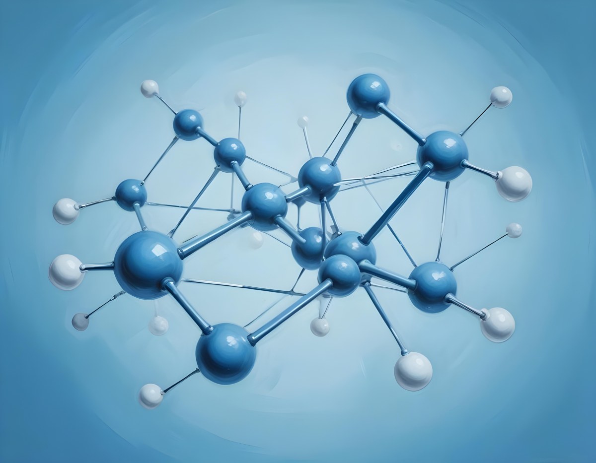 Oil Painting Molecular Structure With Spheres Connected By Rods Light Blue Color Scheme Soft Lighting Scientific Visualization Clean And Modern Design Abstract Background Creative Extremely Detailed Brush Stroke 16 0954