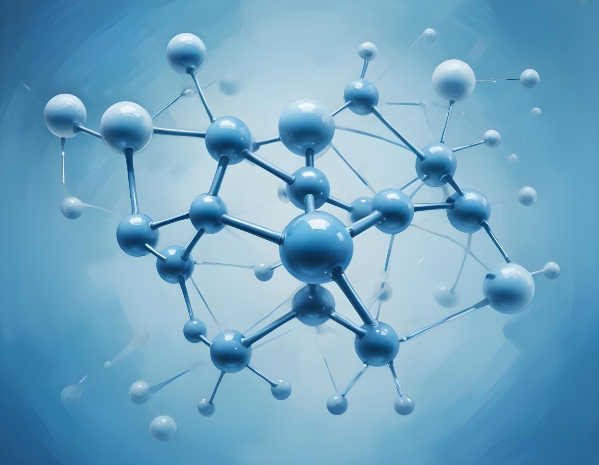 Oil Painting Molecular Structure With Spheres Connected By Rods Light Blue Color Scheme Soft Lighting Scientific Visualization Clean And Modern Design Abstract Background Creative Extremely Detailed Brush Stroke 22 8a4a