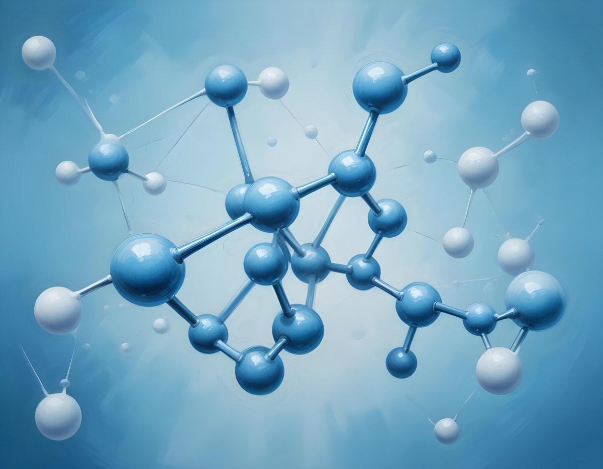 Oil Painting Molecular Structure With Spheres Connected By Rods Light Blue Color Scheme Soft Lighting Scientific Visualization Clean And Modern Design Abstract Background Creative Extremely Detailed Brush Stroke 26 18e7