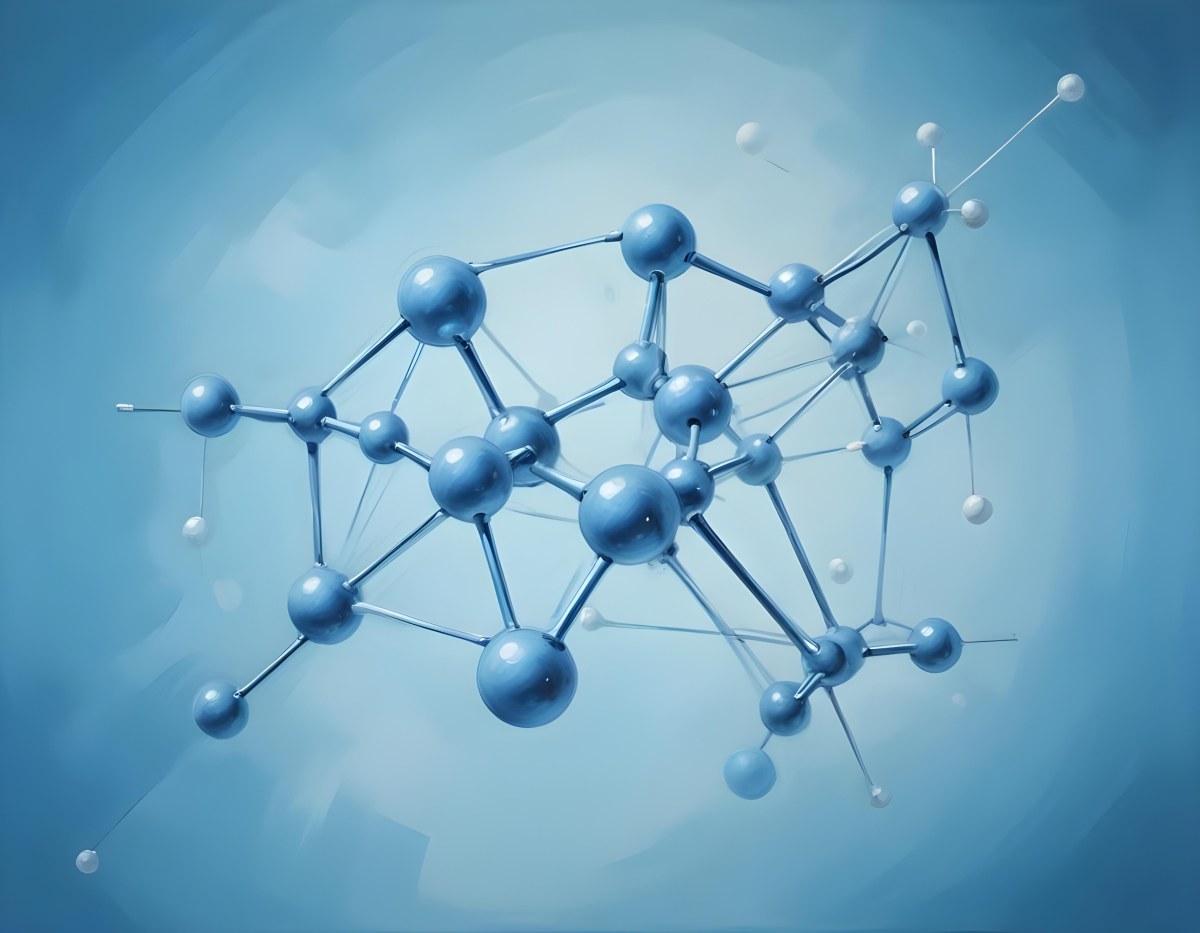 Oil Painting Molecular Structure With Spheres Connected By Rods Light Blue Color Scheme Soft Lighting Scientific Visualization Clean And Modern Design Abstract Background Creative Extremely Detailed Brush Stroke 41 De05