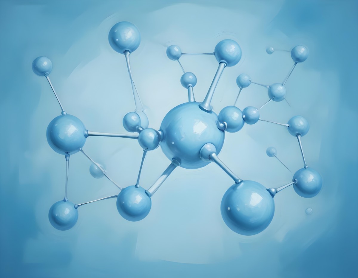 Oil Painting Molecular Structure With Spheres Connected By Rods Light Blue Color Scheme Soft Lighting Scientific Visualization Clean And Modern Design Abstract Background Creative Extremely Detailed Brush Stroke 47 8b16