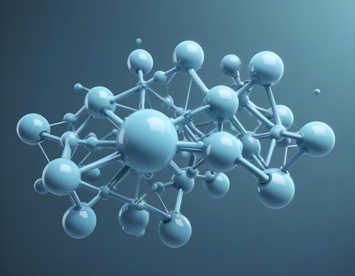 Oil Painting Molecular Structure With Spheres Connected By Rods Light Blue Color Scheme Soft Lighting Scientific Visualization Clean And Modern Design Abstract Background Creative Extremely Detailed Brush Stroke 50 0159