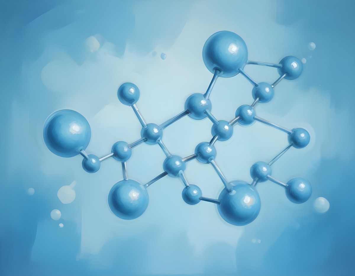 Oil Painting Molecular Structure With Spheres Connected By Rods Light Blue Color Scheme Soft Lighting Scientific Visualization Clean And Modern Design Abstract Background Creative Extremely Detailed Brush Stroke 6 A142
