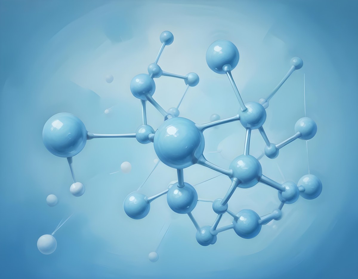 Oil Painting Molecular Structure With Spheres Connected By Rods Light Blue Color Scheme Soft Lighting Scientific Visualization Clean And Modern Design Abstract Background Creative Extremely Detailed Brush Stroke 61 4049