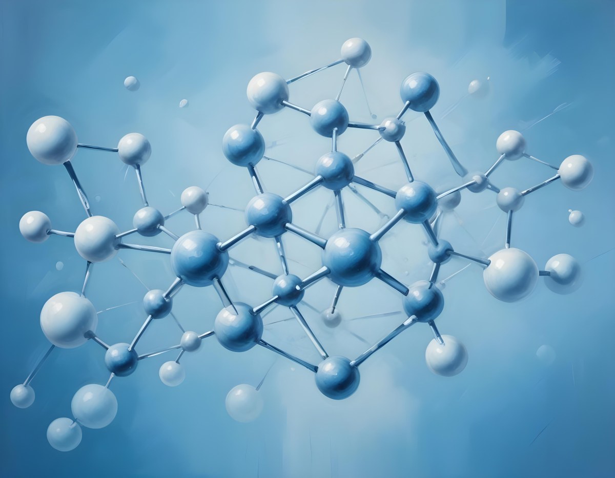 Oil Painting Molecular Structure With Spheres Connected By Rods Light Blue Color Scheme Soft Lighting Scientific Visualization Clean And Modern Design Abstract Background Creative Extremely Detailed Brush Stroke 63 F52f