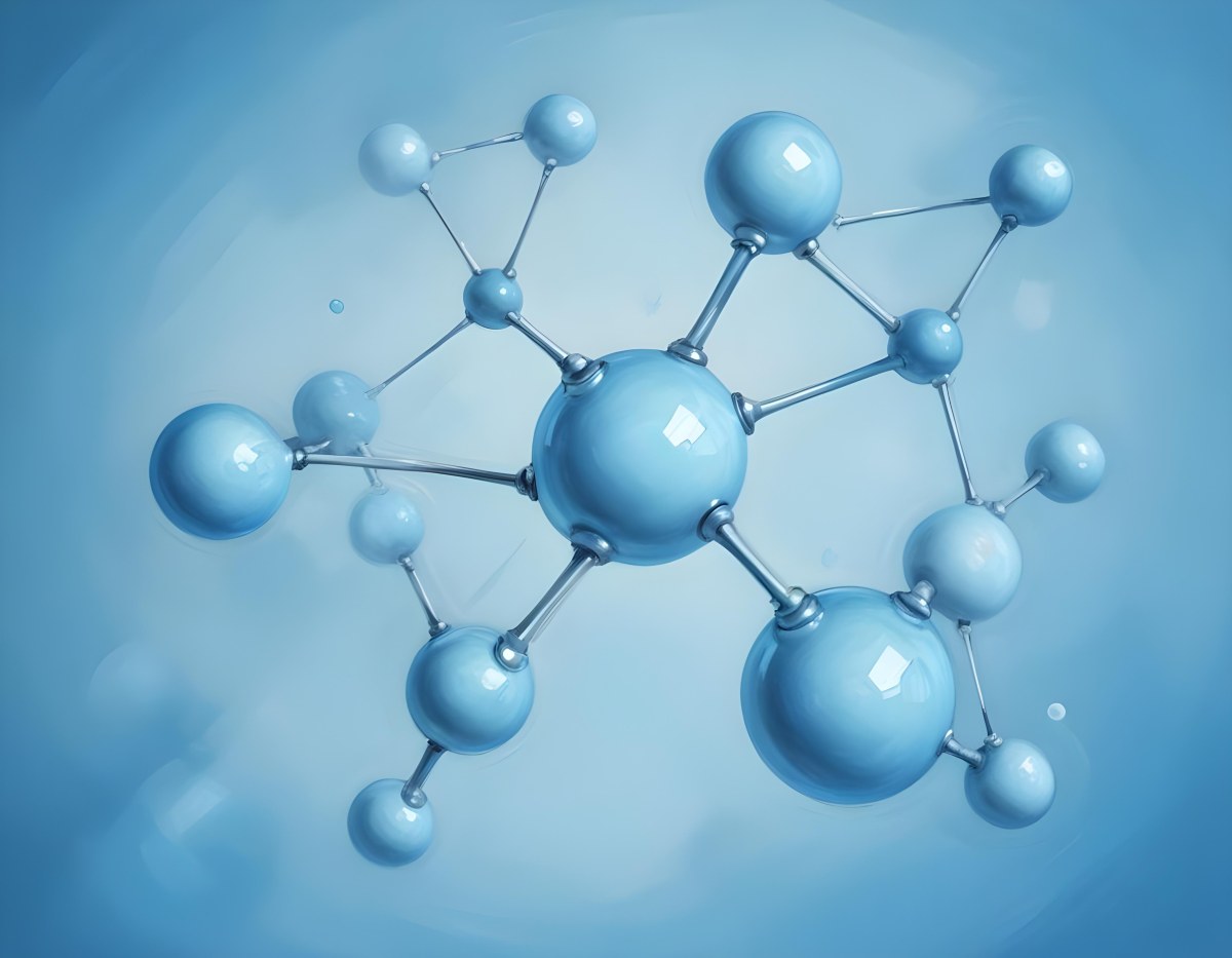 Oil Painting Molecular Structure With Spheres Connected By Rods Light Blue Color Scheme Soft Lighting Scientific Visualization Clean And Modern Design Abstract Background Creative Extremely Detailed Brush Stroke 64 B992