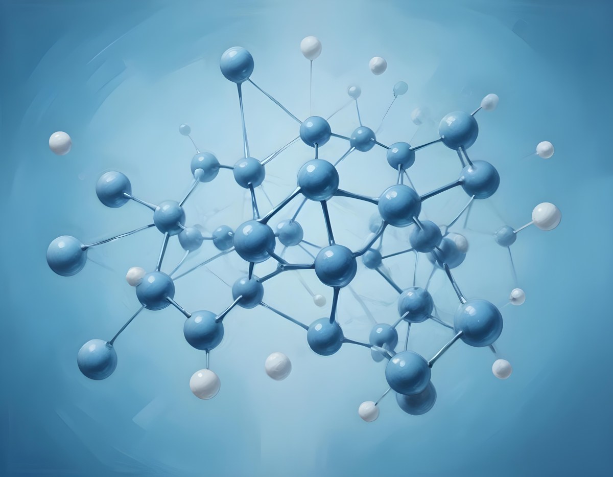 Oil Painting Molecular Structure With Spheres Connected By Rods Light Blue Color Scheme Soft Lighting Scientific Visualization Clean And Modern Design Abstract Background Creative Extremely Detailed Brush Stroke 8 E587