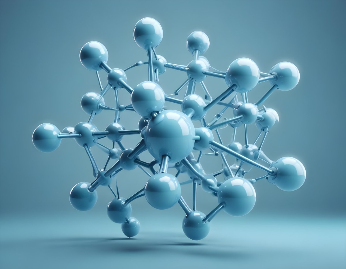 Oil Painting Molecular Structure With Spheres Connected By Rods Light Blue Color Scheme Soft Lighting Scientific Visualization Clean And Modern Design Abstract Background Creative Extremely Detailed Brush Stroke 9 F22c