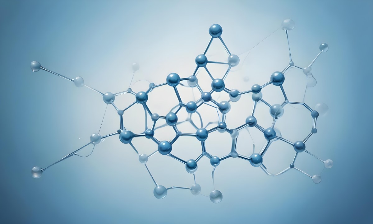 Oil Painting Molecular Structure With Transparent Spheres Connected By Thin Lines Light Blue Color Palette Soft Lighting Clean And Minimalist Design Scientific Background Creative Extremely Detailed Brush Stroke 42 C750