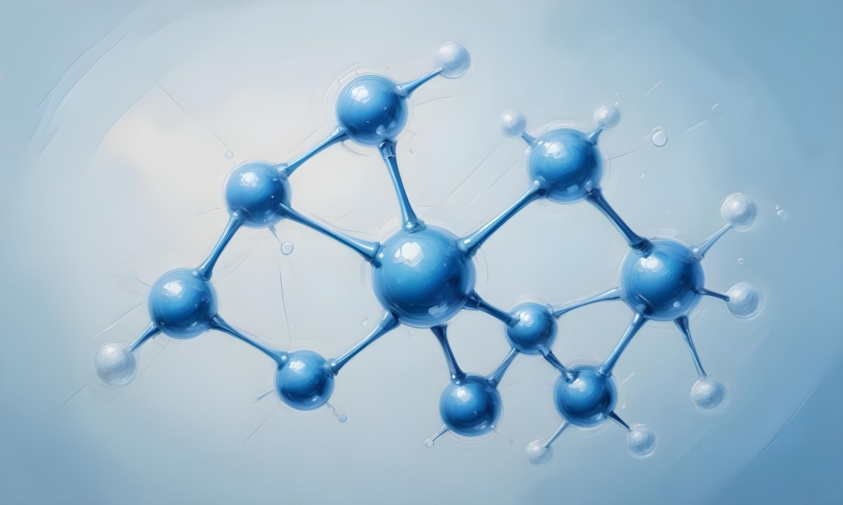 Oil Painting Molecular Structure With Transparent Spheres Connected By Thin Lines Light Blue Color Palette Soft Lighting Clean And Minimalist Design Scientific Background Creative Extremely Detailed Brush Stroke 46 34b6