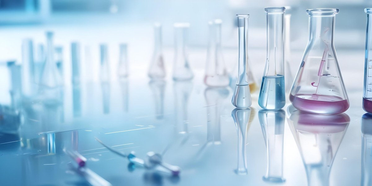 Several Transparent Glass Vials And Test Tubes Filled With Clear Liquid Arranged On A Reflective Surface With A Blurred Laboratory Background 5 A6a4