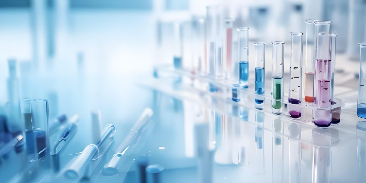 Several Transparent Glass Vials And Test Tubes Filled With Clear Liquid Arranged On A Reflective Surface With A Blurred Laboratory Background 7 Bd61