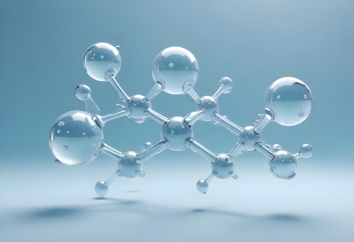 Water Molecules With Transparent Spheres And Connecting Rods Floating In A Light Blue Gradient Background Clean And Scientific Aesthetic Soft Lighting Conceptual Representation 2 3839