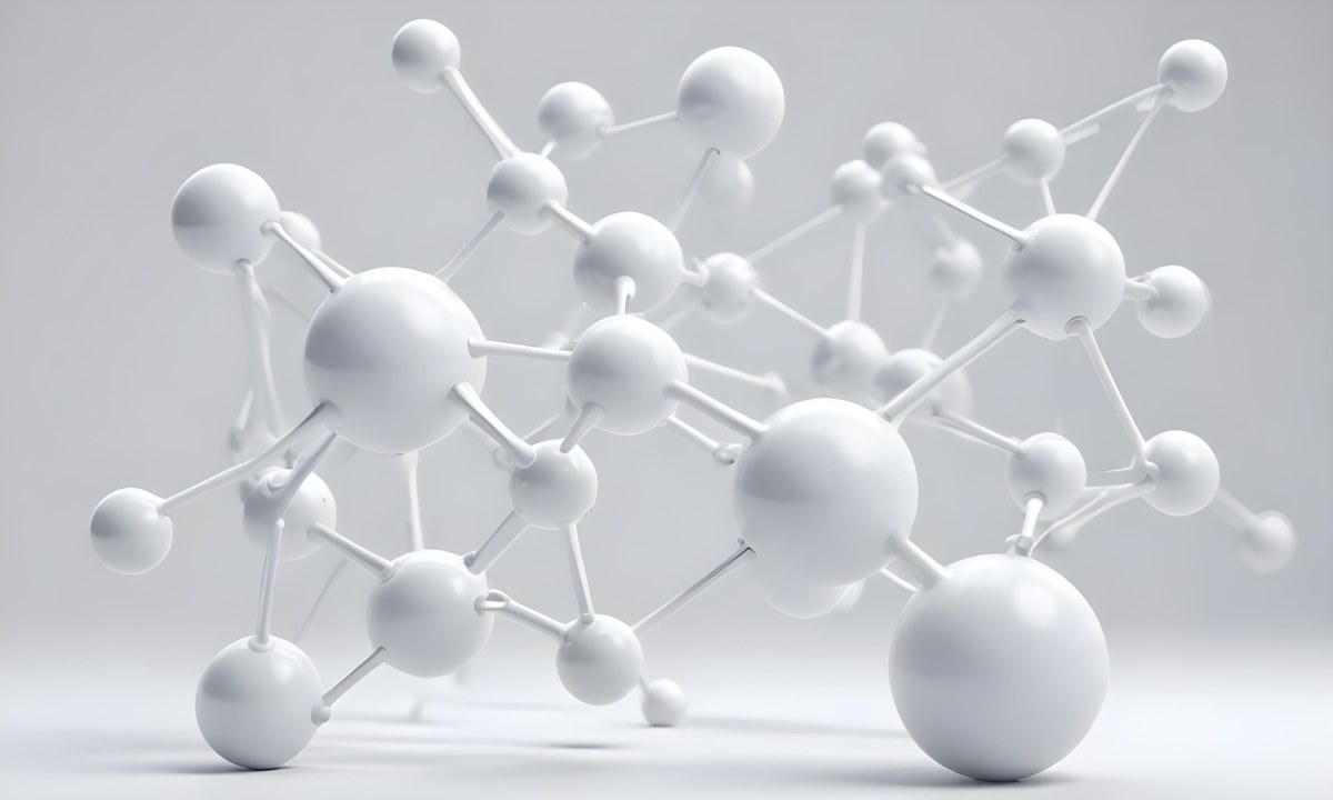 White Molecular Structure With Interconnected Spheres Minimalist Design Clean And Bright Aesthetic Scientific Visualization Abstract Representation Soft Lighting And A Blurred Background 13 7a44