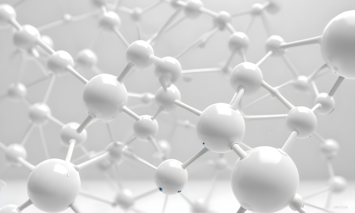 White Molecular Structure With Interconnected Spheres Minimalist Design Clean And Bright Aesthetic Scientific Visualization Abstract Representation Soft Lighting And A Blurred Background 3 0994