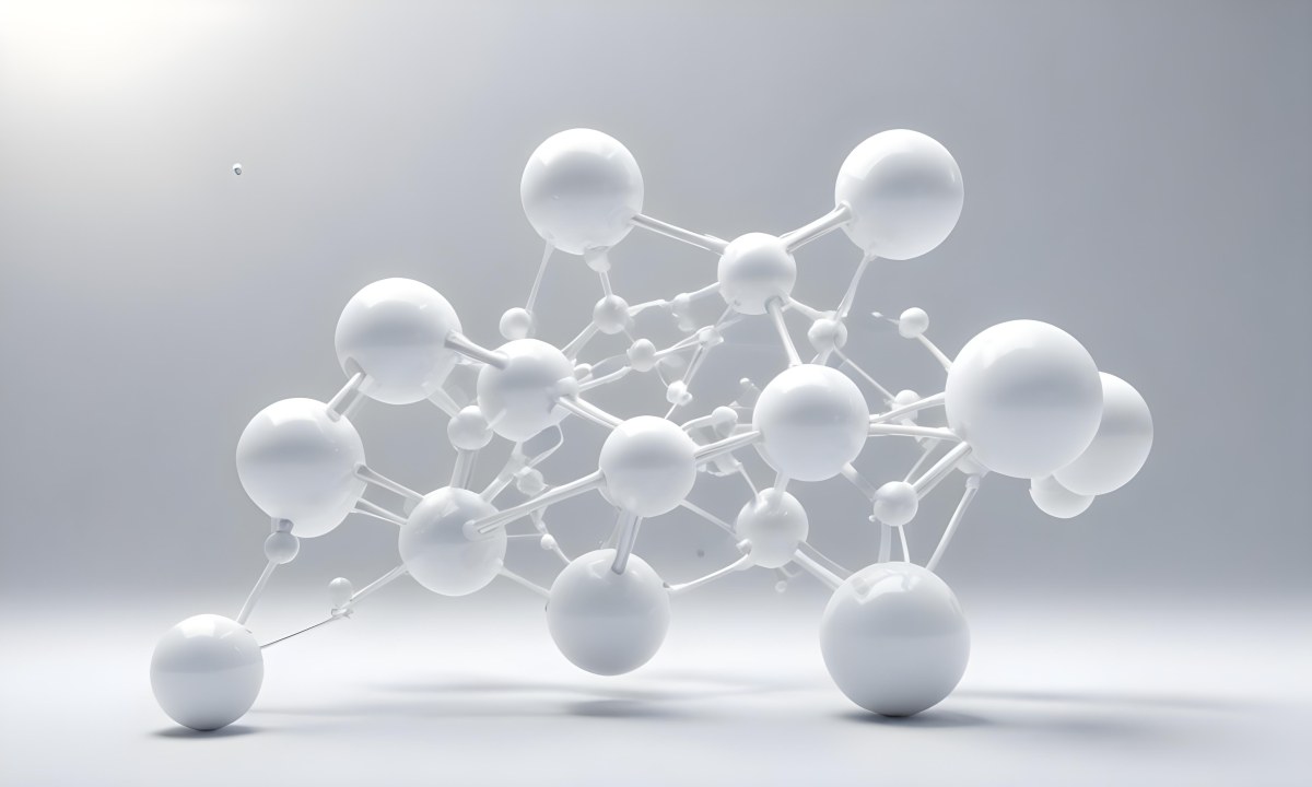 White Molecular Structure With Interconnected Spheres Minimalist Design Clean And Bright Aesthetic Scientific Visualization Abstract Representation Soft Lighting And A Blurred Background 6 3680