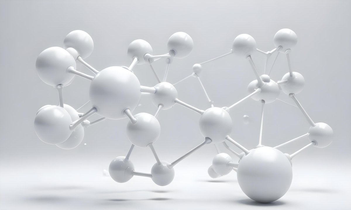 White Molecular Structure With Interconnected Spheres Minimalist Design Clean And Bright Aesthetic Scientific Visualization Abstract Representation Soft Lighting And A Blurred Background 9 0337