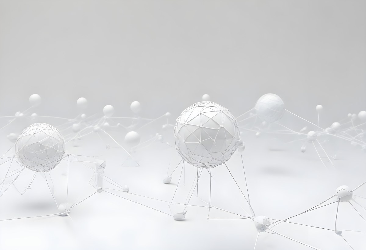 White Spheres Connected By Thin Lines Forming A Network Creating A Sense Of Interconnectedness Against A Soft Gradient Background Minimalist Design 1 8175