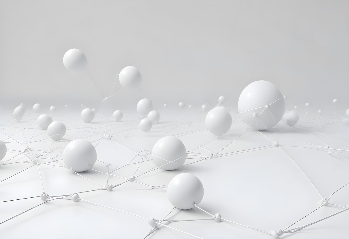 White Spheres Connected By Thin Lines Forming A Network Creating A Sense Of Interconnectedness Against A Soft Gradient Background Minimalist Design 17 4f81