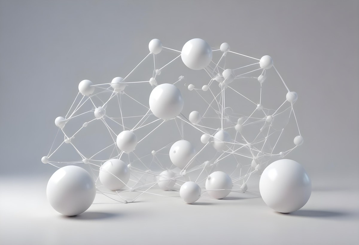 White Spheres Connected By Thin Lines Forming A Network Creating A Sense Of Interconnectedness Against A Soft Gradient Background Minimalist Design 18 8b36