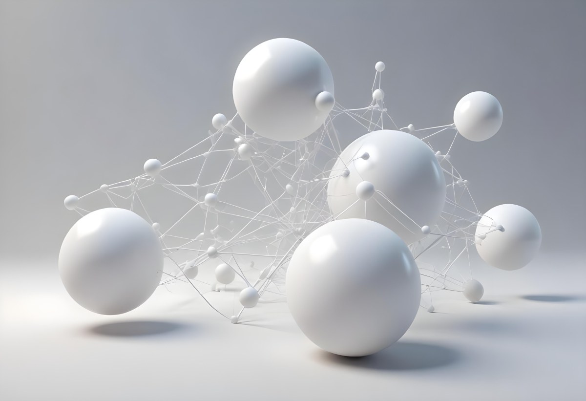 White Spheres Connected By Thin Lines Forming A Network Creating A Sense Of Interconnectedness Against A Soft Gradient Background Minimalist Design 29 85e5