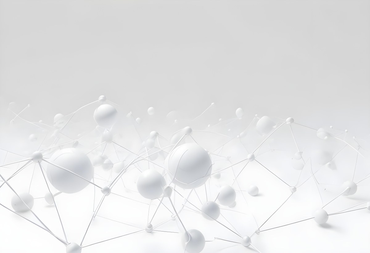 White Spheres Connected By Thin Lines Forming A Network Creating A Sense Of Interconnectedness Against A Soft Gradient Background Minimalist Design 3 21b2