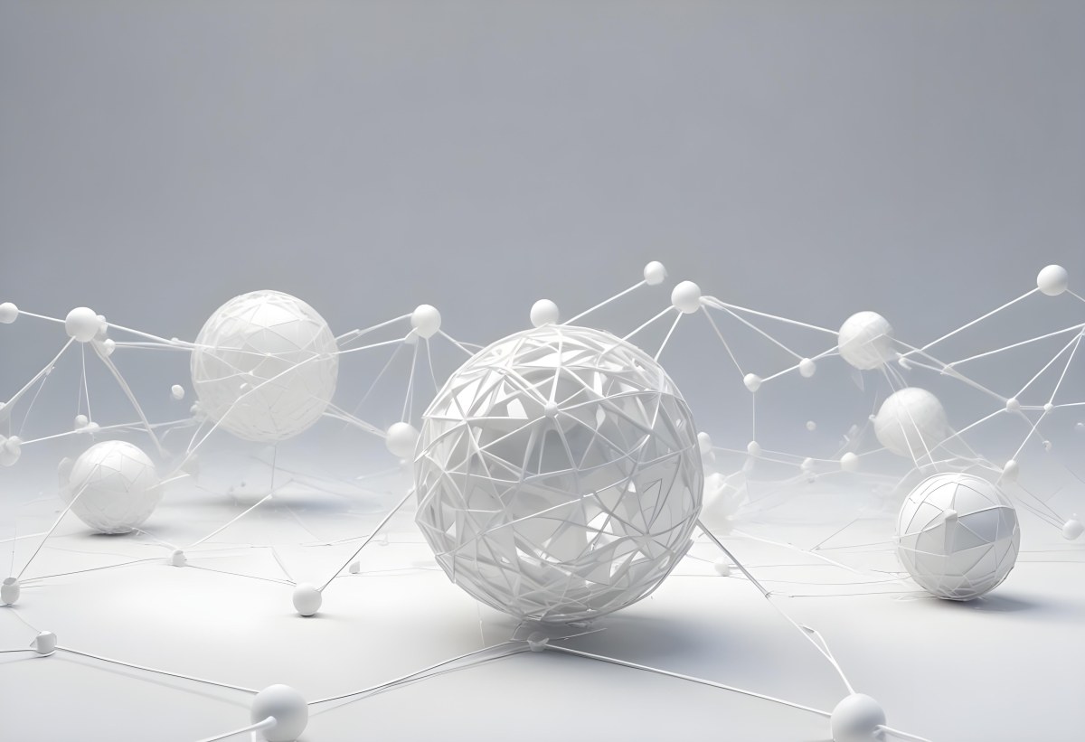 White Spheres Connected By Thin Lines Forming A Network Creating A Sense Of Interconnectedness Against A Soft Gradient Background Minimalist Design 30 B817