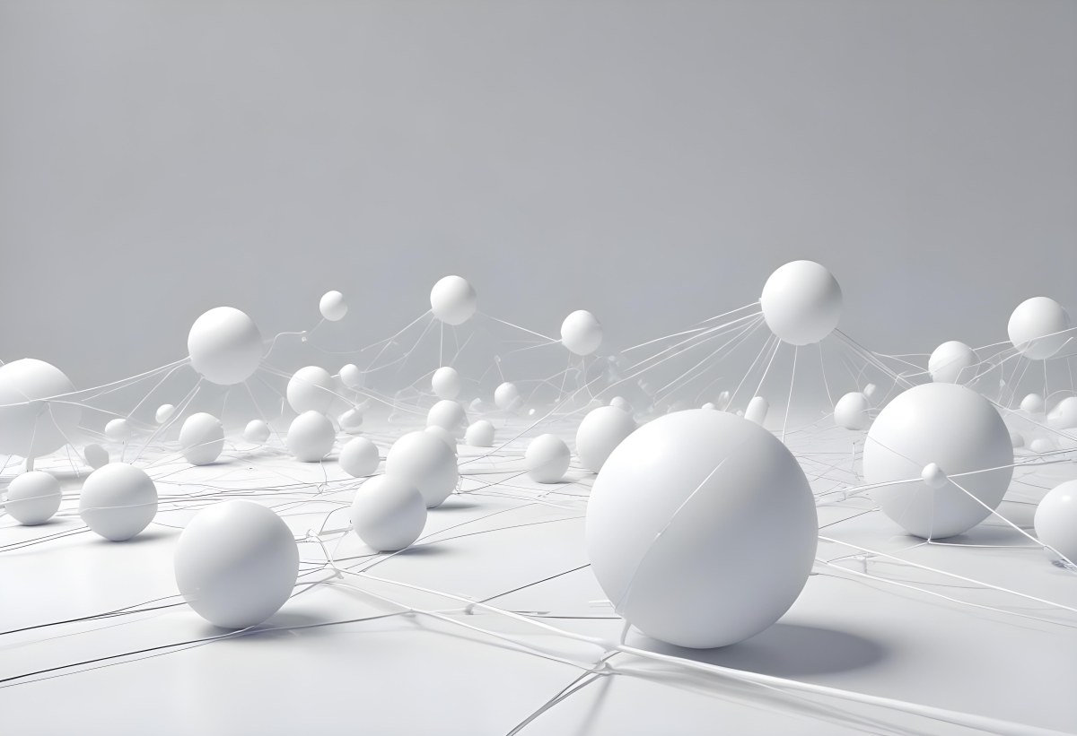 White Spheres Connected By Thin Lines Forming A Network Creating A Sense Of Interconnectedness Against A Soft Gradient Background Minimalist Design 4 9a51