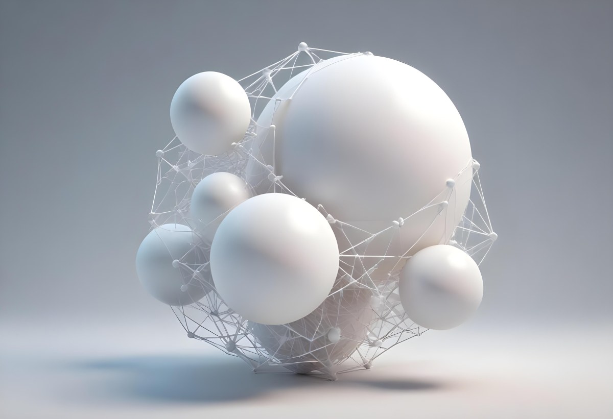 White Spheres Connected By Thin Lines Forming A Network Creating A Sense Of Interconnectedness Against A Soft Gradient Background Minimalist Design 8 9aa8