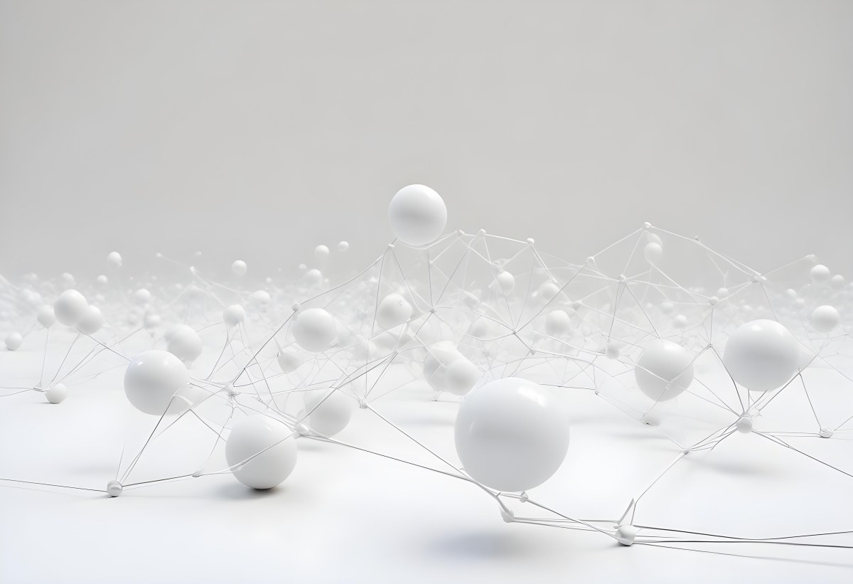 White Spheres Connected By Thin Lines Forming A Network Creating A Sense Of Interconnectedness Against A Soft Gradient Background Minimalist Design 9 92f4