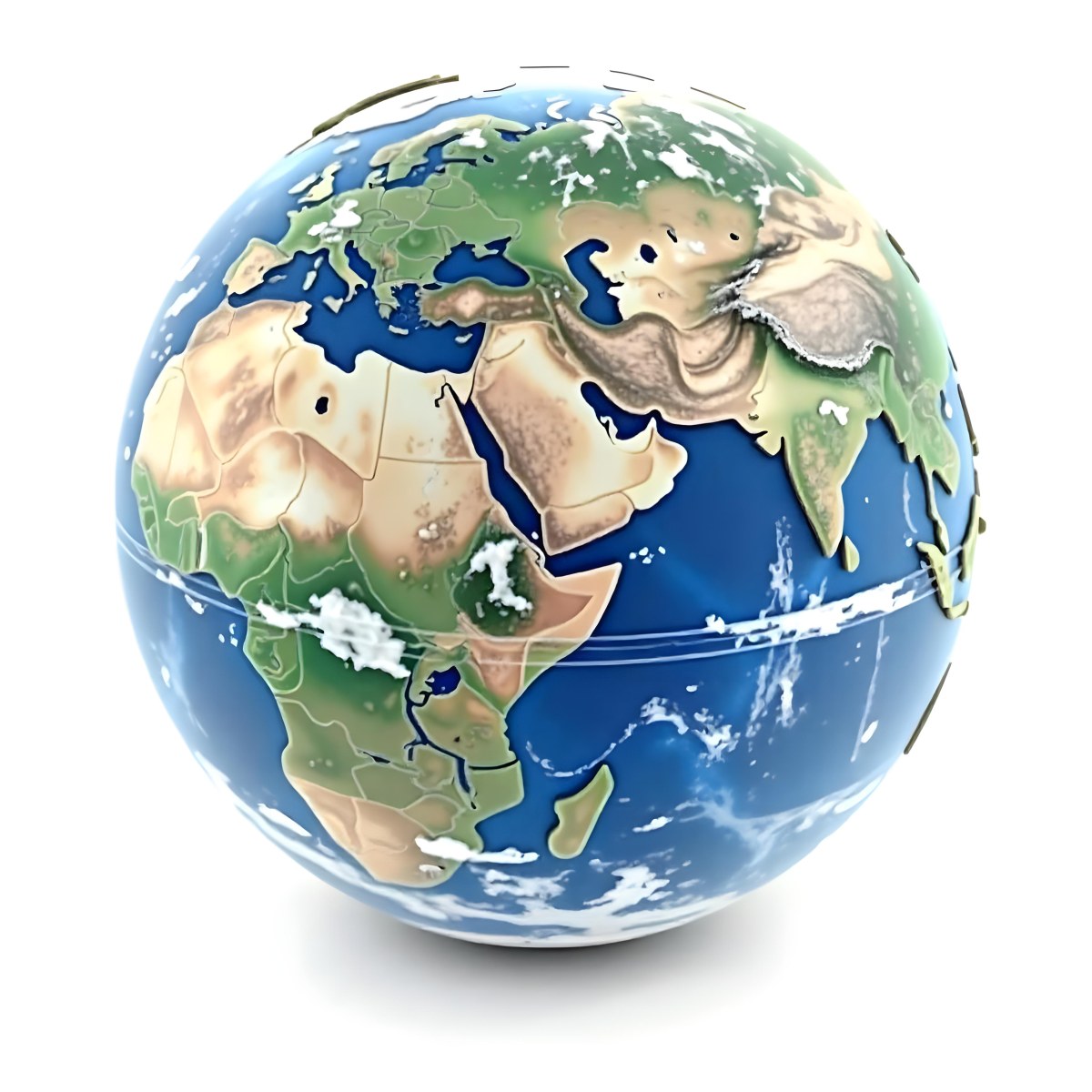 A 3d Render Of Planet Earth With Visible Continents Oceans And Cloud Cover Set Against A Plain White Background 7 3946